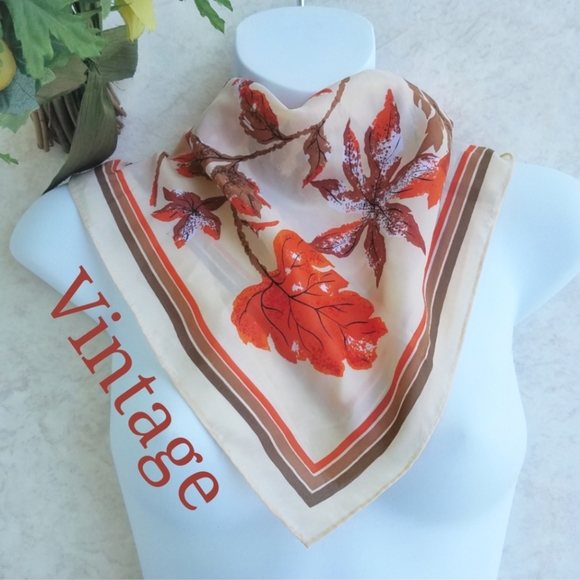 Vintage Fall Autum Leaves Scarf - Picture 1 of 4